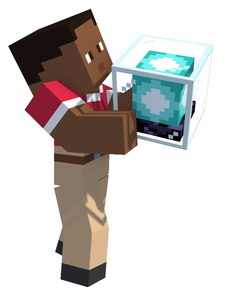 Minecraft character carrying a beacon